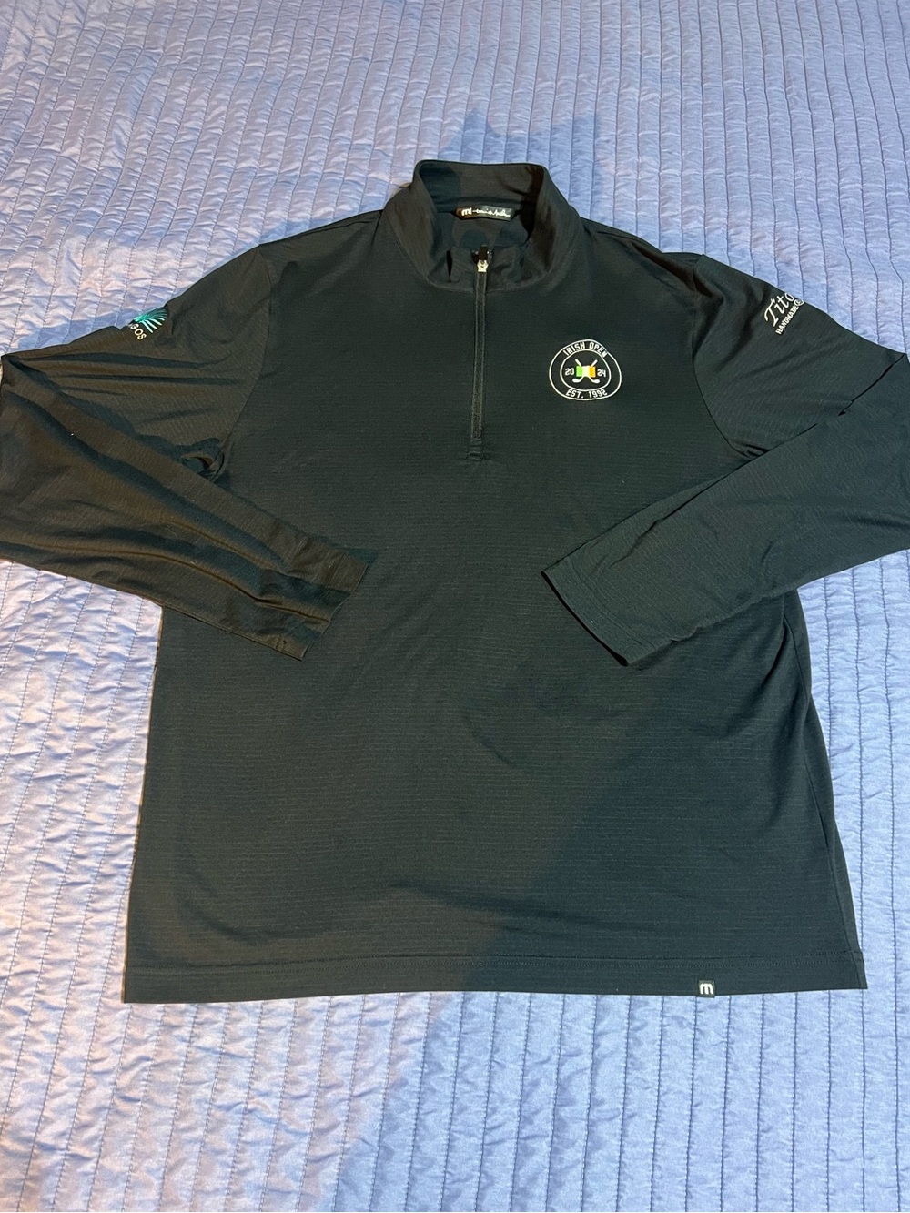 Travis Mathew Black Performance Quarter-Zip Pullover L